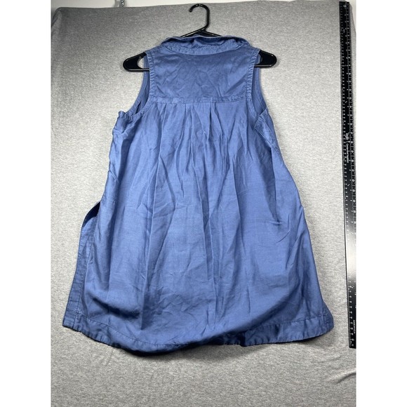 Athleta Top Womens Small Blue Sleeveless Button Front Tencel‎ - Picture 3 of 9